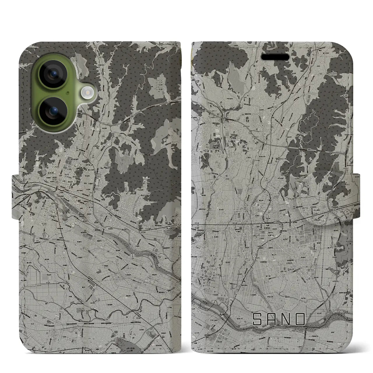 【佐野（栃木県）】地図柄iPhoneケース（手帳タイプ）