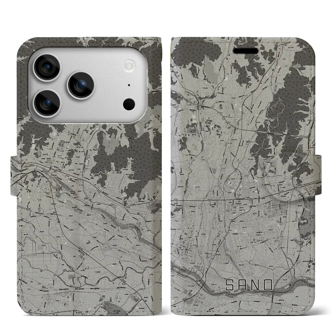 【佐野（栃木県）】地図柄iPhoneケース（手帳タイプ）