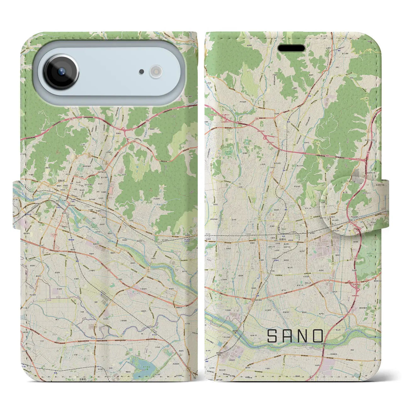 【佐野（栃木県）】地図柄iPhoneケース（手帳タイプ）