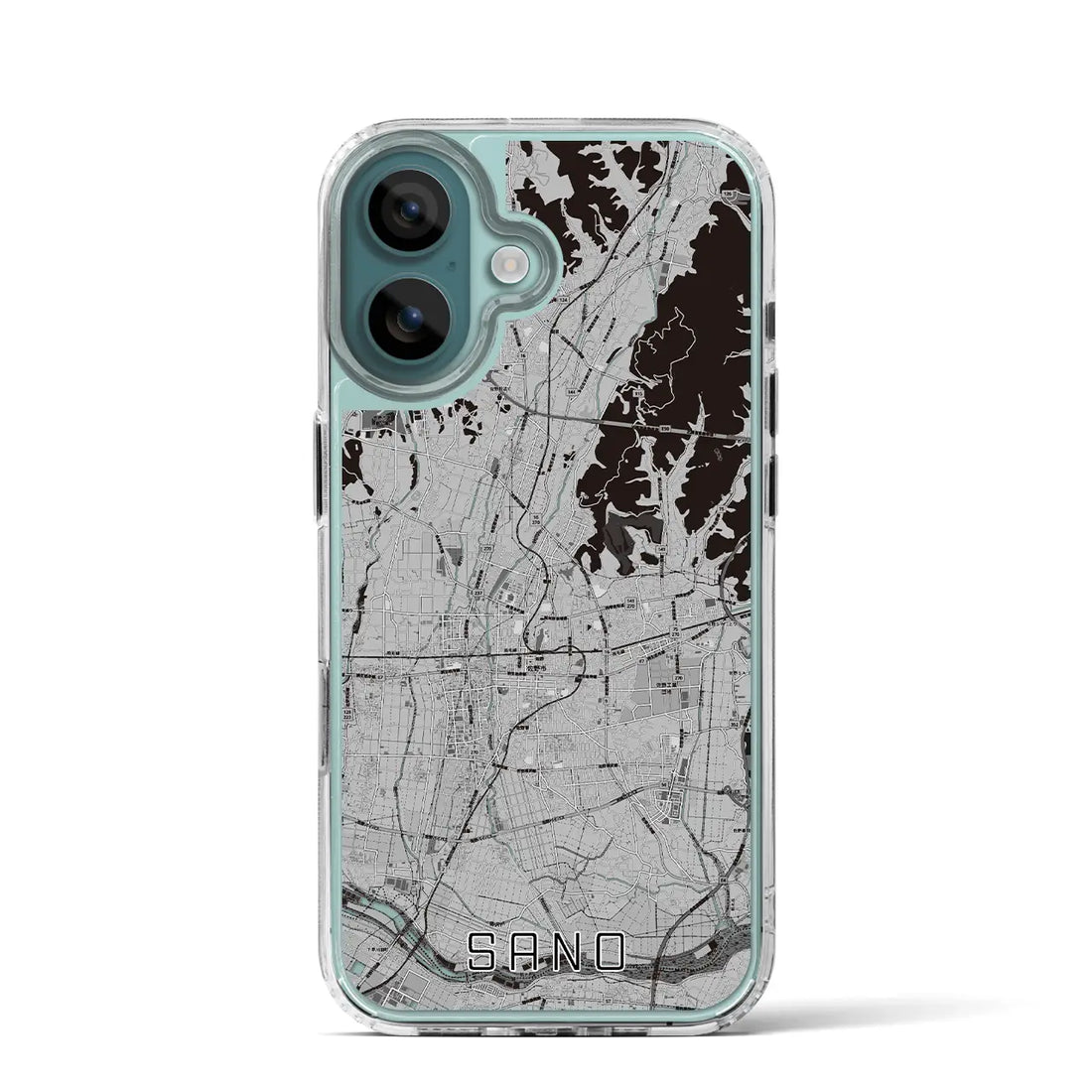 【佐野（栃木県）】地図柄iPhoneケース（MagSafeタイプ）モノトーン・iPhone 16 Pro 用