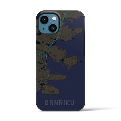 【三陸（岩手県）】地図柄iPhoneケース（バックカバータイプ）