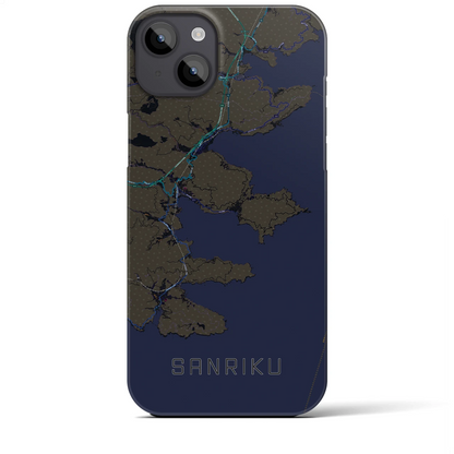 【三陸（岩手県）】地図柄iPhoneケース（バックカバータイプ）