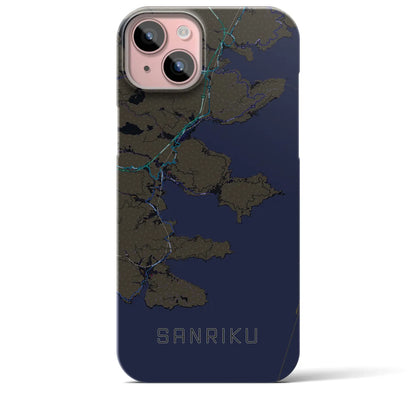 【三陸（岩手県）】地図柄iPhoneケース（バックカバータイプ）