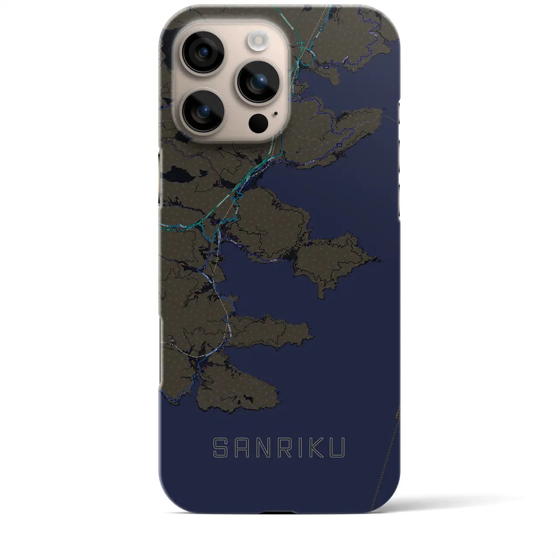 【三陸(岩手県)】地図柄iPhoneケース(バックカバータイプ)