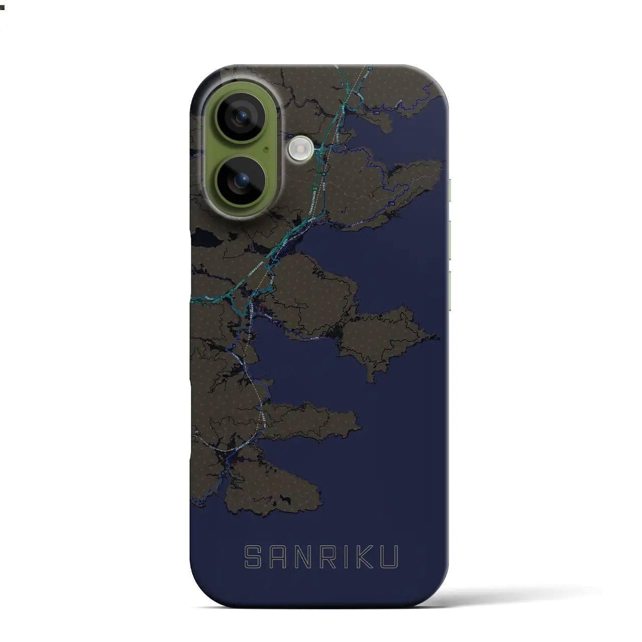 【三陸（岩手県）】地図柄iPhoneケース（バックカバータイプ）