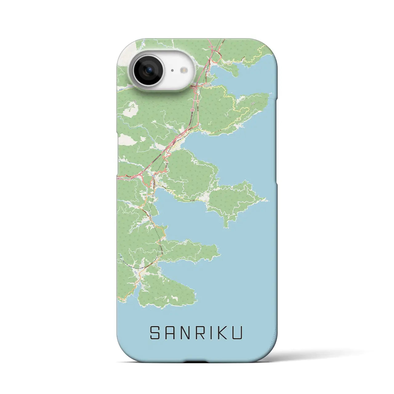 【三陸（岩手県）】地図柄iPhoneケース（バックカバータイプ）