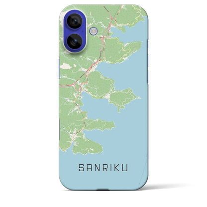 【三陸（岩手県）】地図柄iPhoneケース（バックカバータイプ）ナチュラル・iPhone 16 Pro Max 用