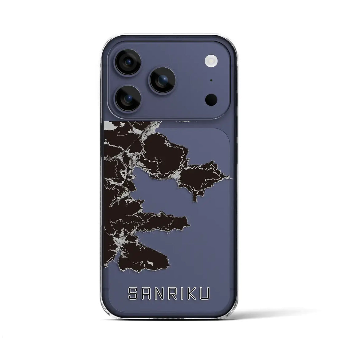 【三陸（岩手県）】地図柄iPhoneケース（クリアタイプ）