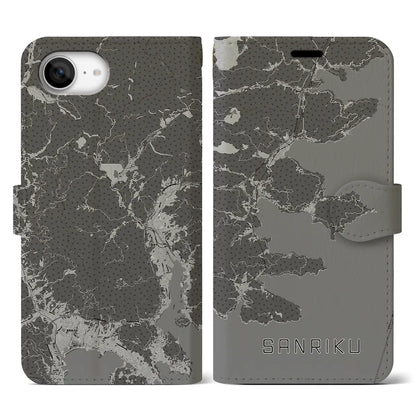 【三陸（岩手県）】地図柄iPhoneケース（手帳タイプ）