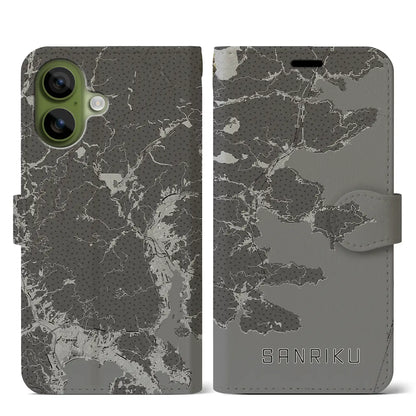 【三陸（岩手県）】地図柄iPhoneケース（手帳タイプ）