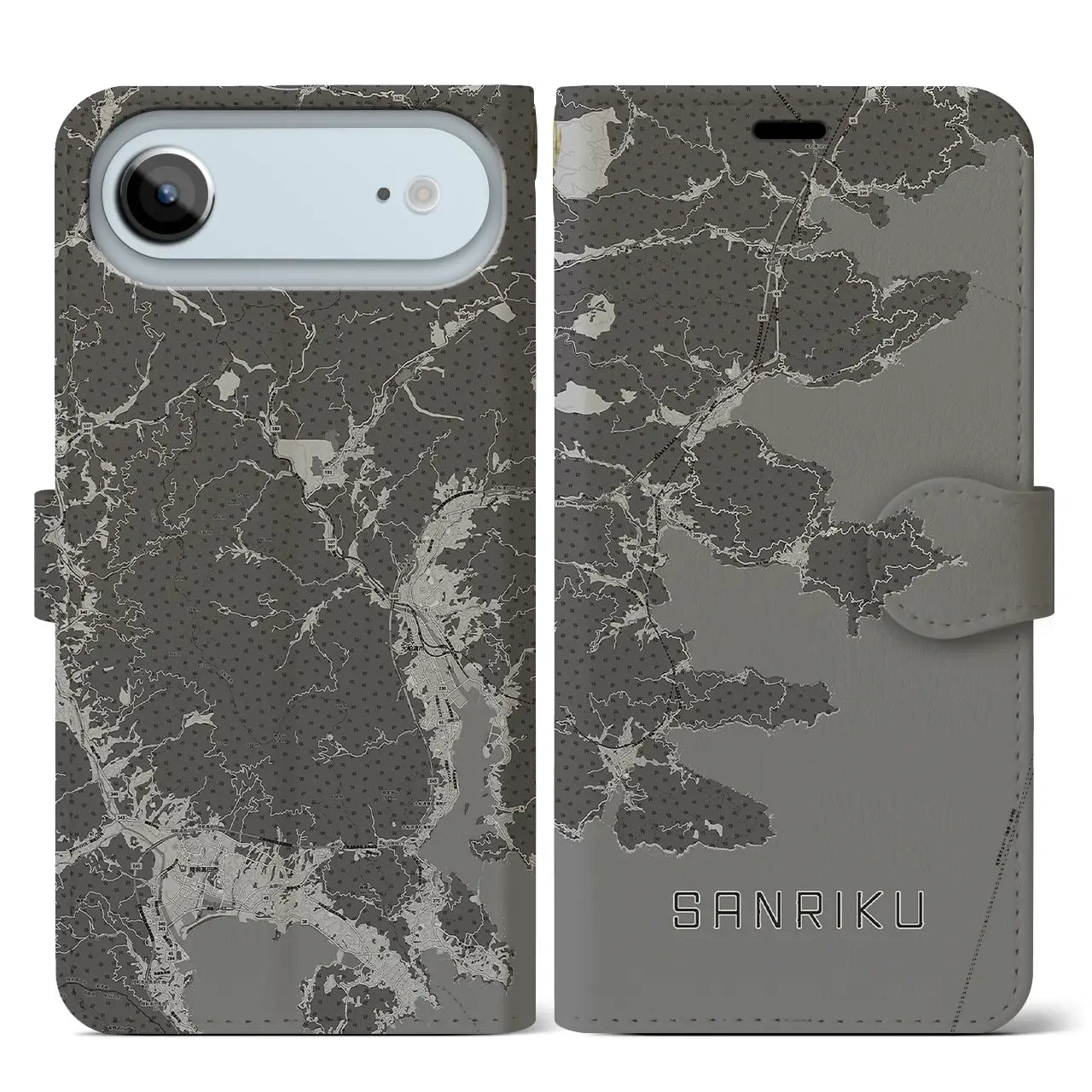 【三陸（岩手県）】地図柄iPhoneケース（手帳タイプ）