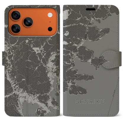 【三陸（岩手県）】地図柄iPhoneケース（手帳タイプ）