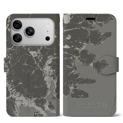 【三陸（岩手県）】地図柄iPhoneケース（手帳タイプ）