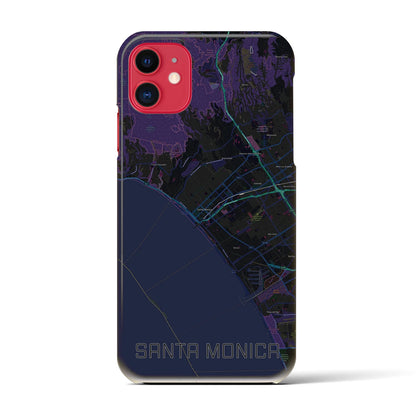 【サンタモニカ（アメリカ）】地図柄iPhoneケース（バックカバータイプ）
