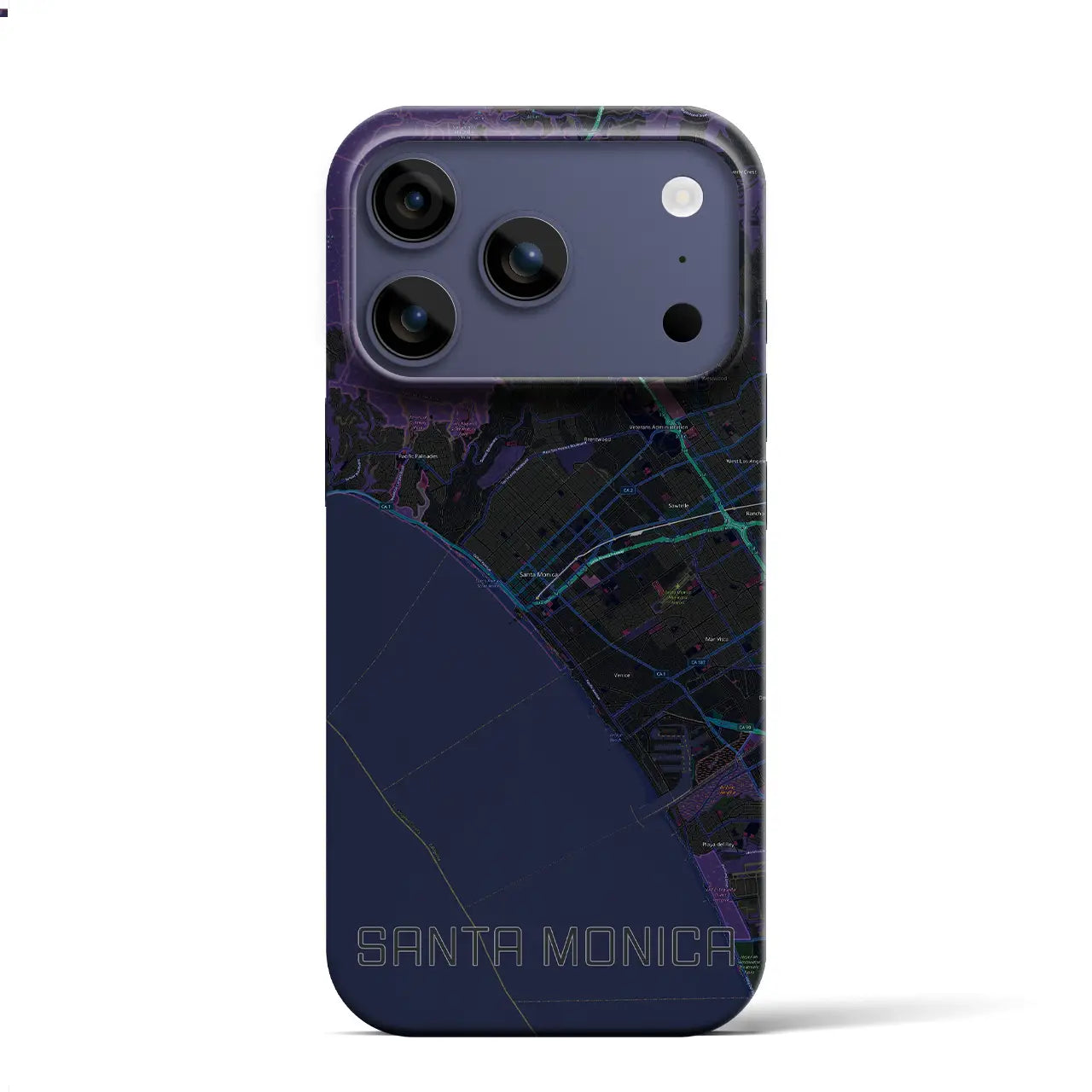 【サンタモニカ（アメリカ）】地図柄iPhoneケース（バックカバータイプ）