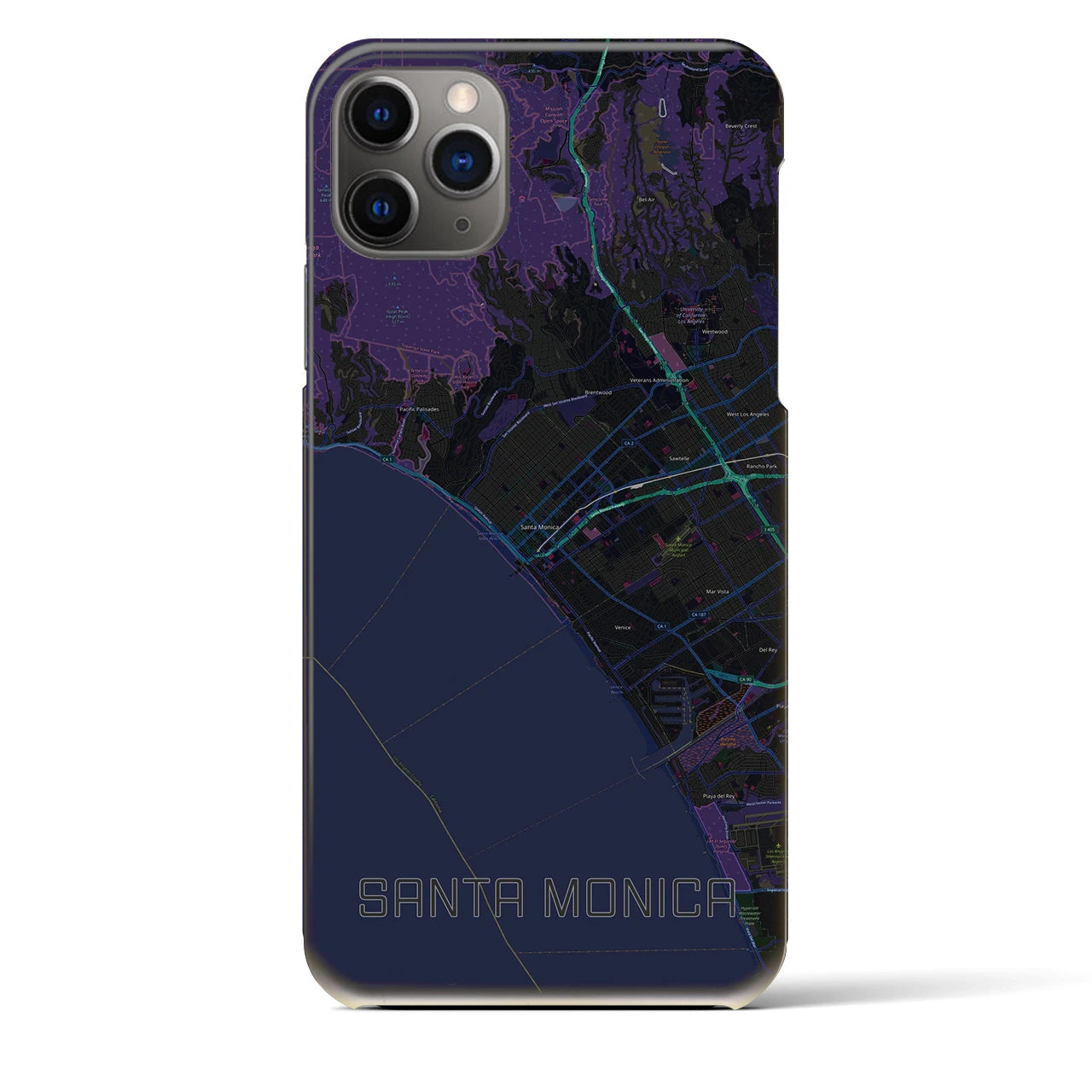 【サンタモニカ（アメリカ）】地図柄iPhoneケース（バックカバータイプ）