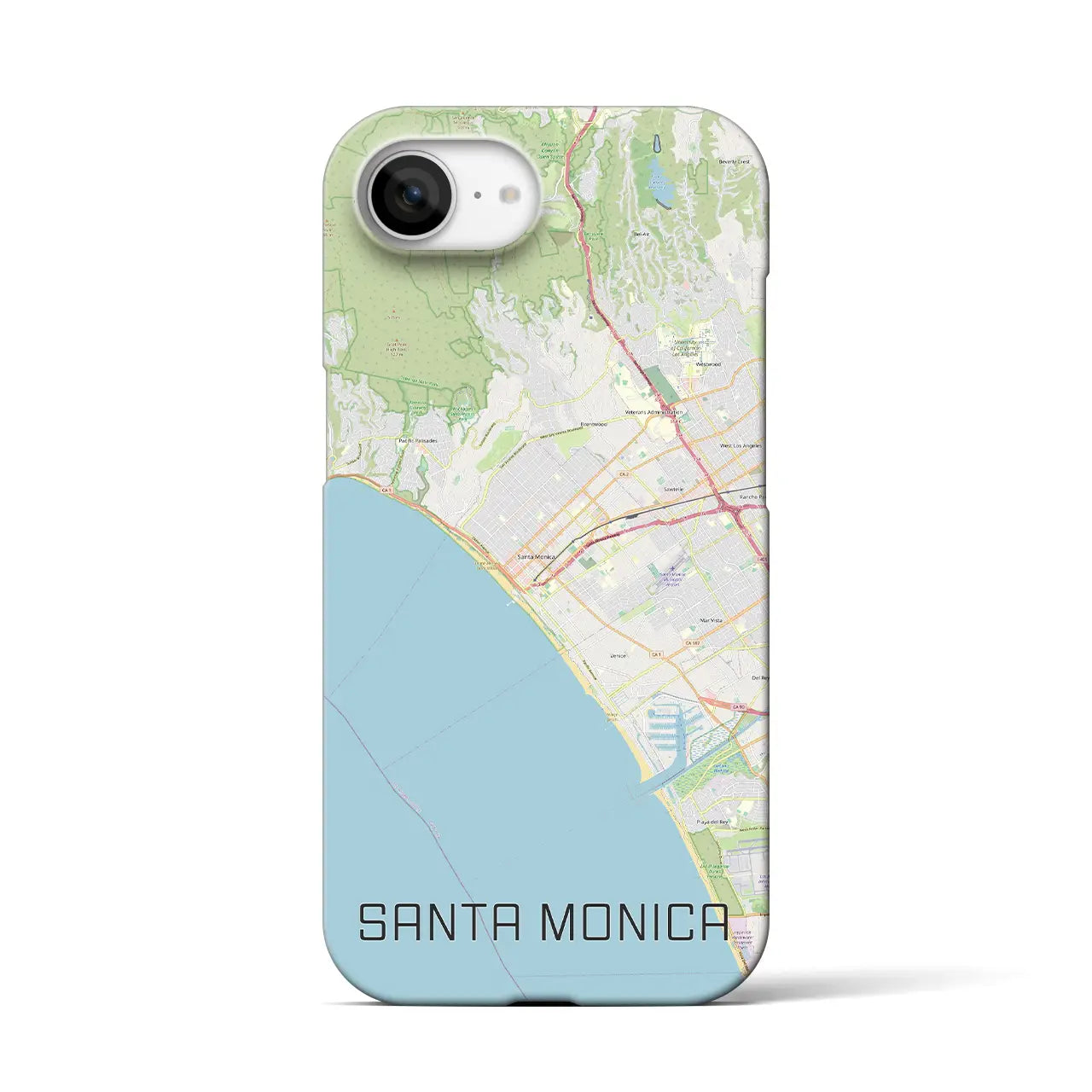 【サンタモニカ（アメリカ）】地図柄iPhoneケース（バックカバータイプ）