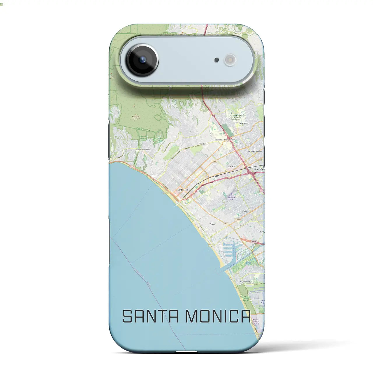 【サンタモニカ（アメリカ）】地図柄iPhoneケース（バックカバータイプ）