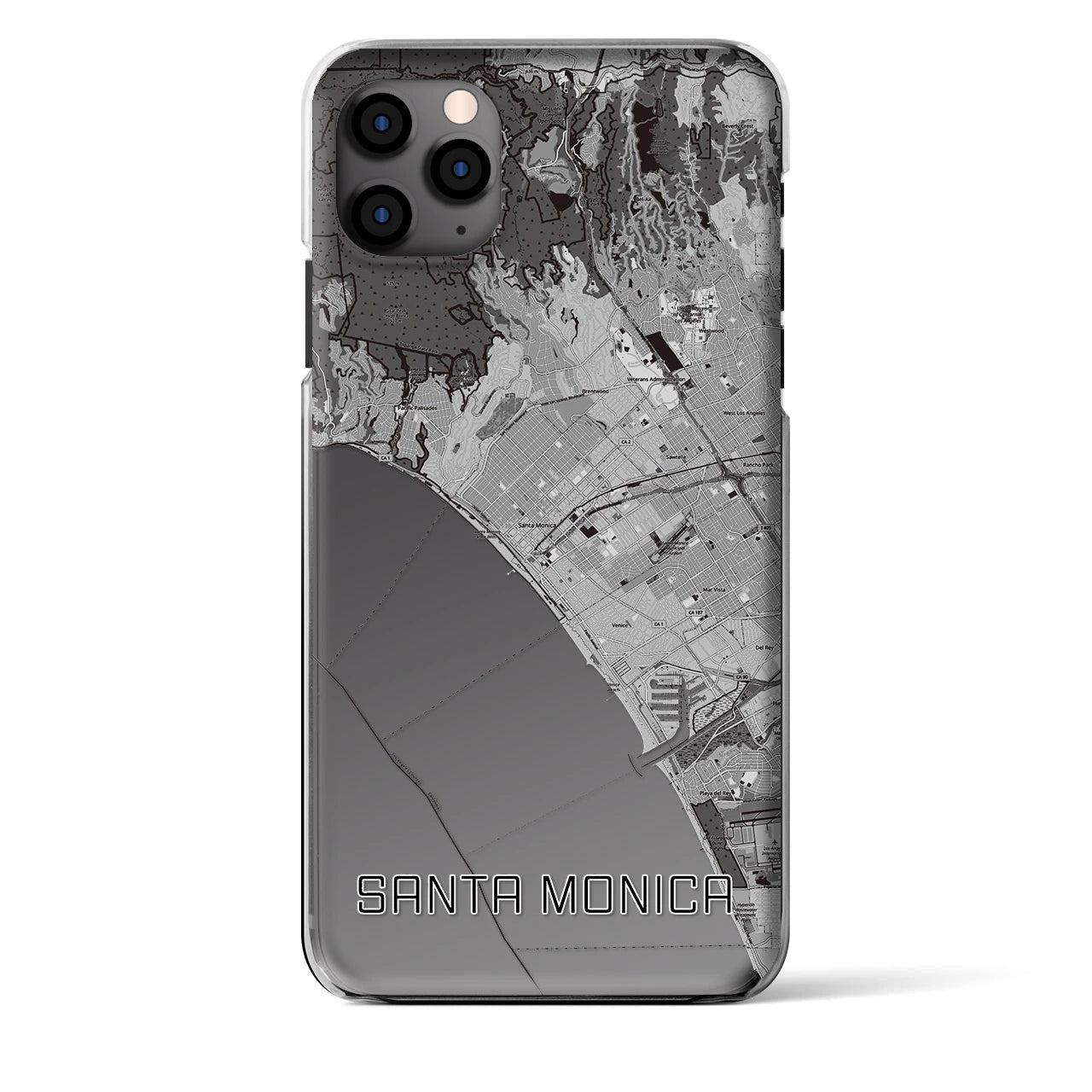 【サンタモニカ（アメリカ）】地図柄iPhoneケース（クリアタイプ）