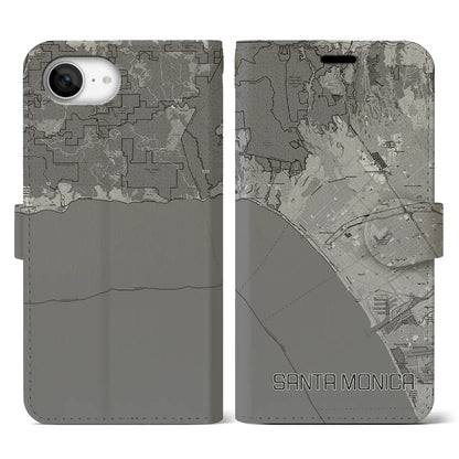 【サンタモニカ（アメリカ）】地図柄iPhoneケース（手帳タイプ）