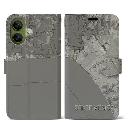 【サンタモニカ（アメリカ）】地図柄iPhoneケース（手帳タイプ）