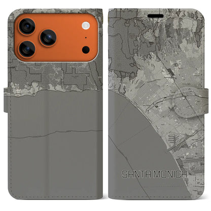 【サンタモニカ（アメリカ）】地図柄iPhoneケース（手帳タイプ）