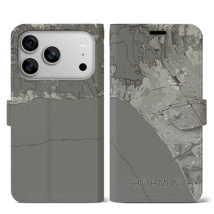 【サンタモニカ（アメリカ）】地図柄iPhoneケース（手帳タイプ）