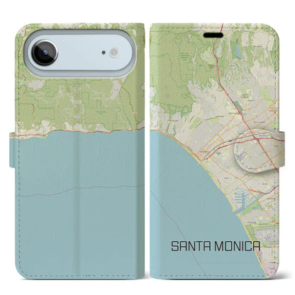 【サンタモニカ（アメリカ）】地図柄iPhoneケース（手帳タイプ）