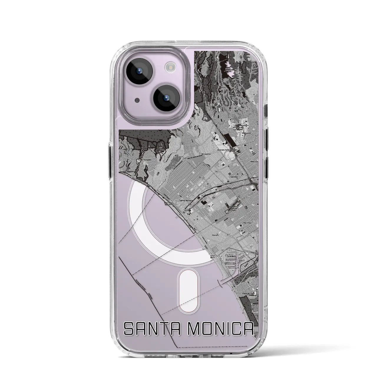 【サンタモニカ（アメリカ）】地図柄iPhoneケース（MagSafeタイプ）