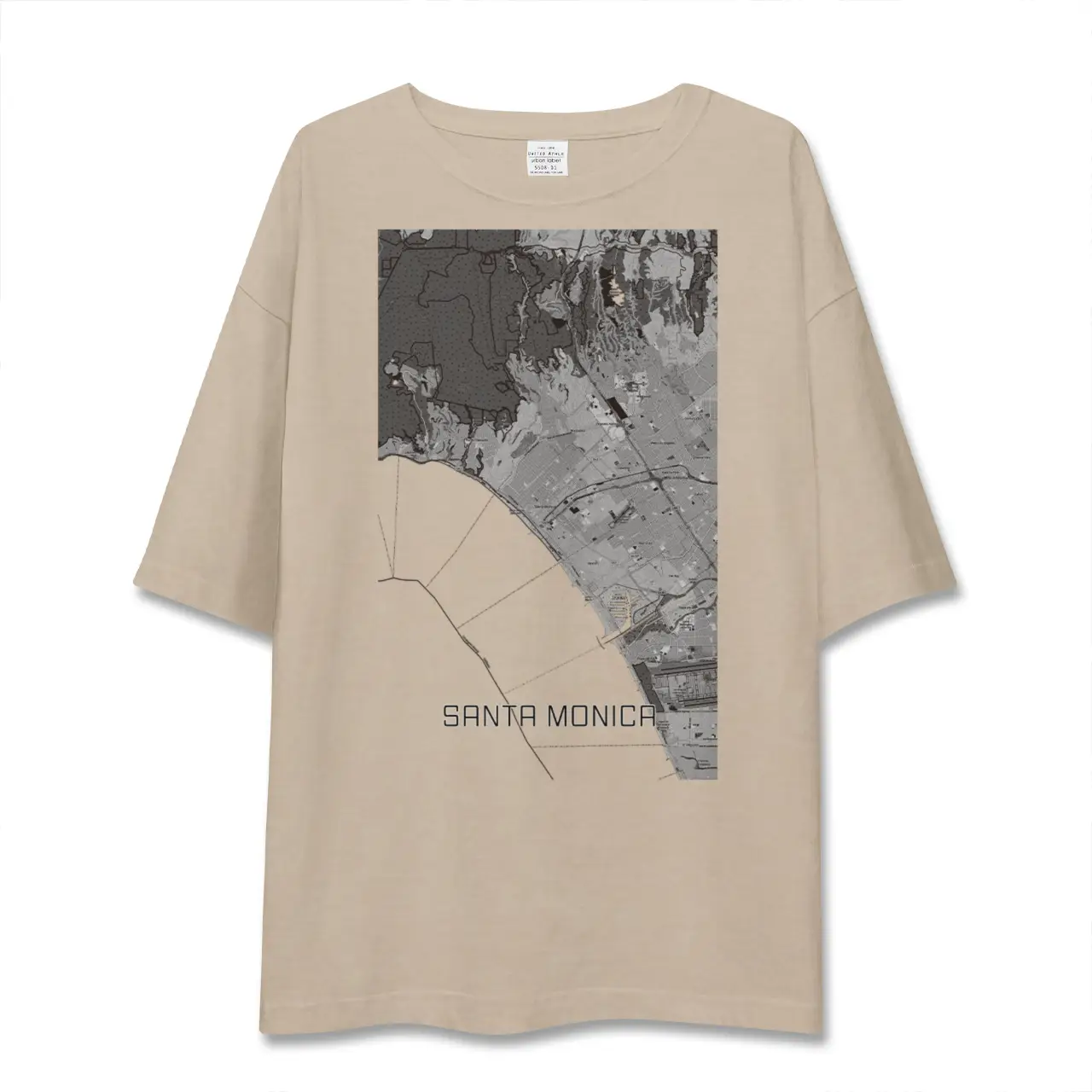 【サンタモニカ（アメリカ）】地図柄ビッグシルエットTシャツ