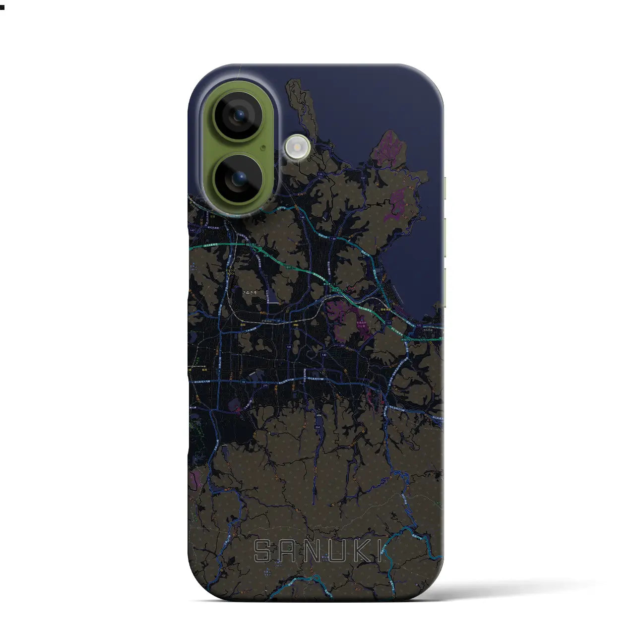 【さぬき（香川県）】地図柄iPhoneケース（バックカバータイプ）