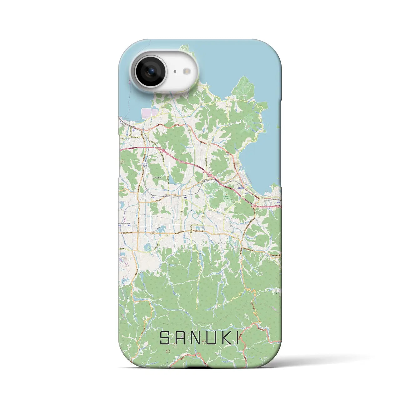 【さぬき（香川県）】地図柄iPhoneケース（バックカバータイプ）