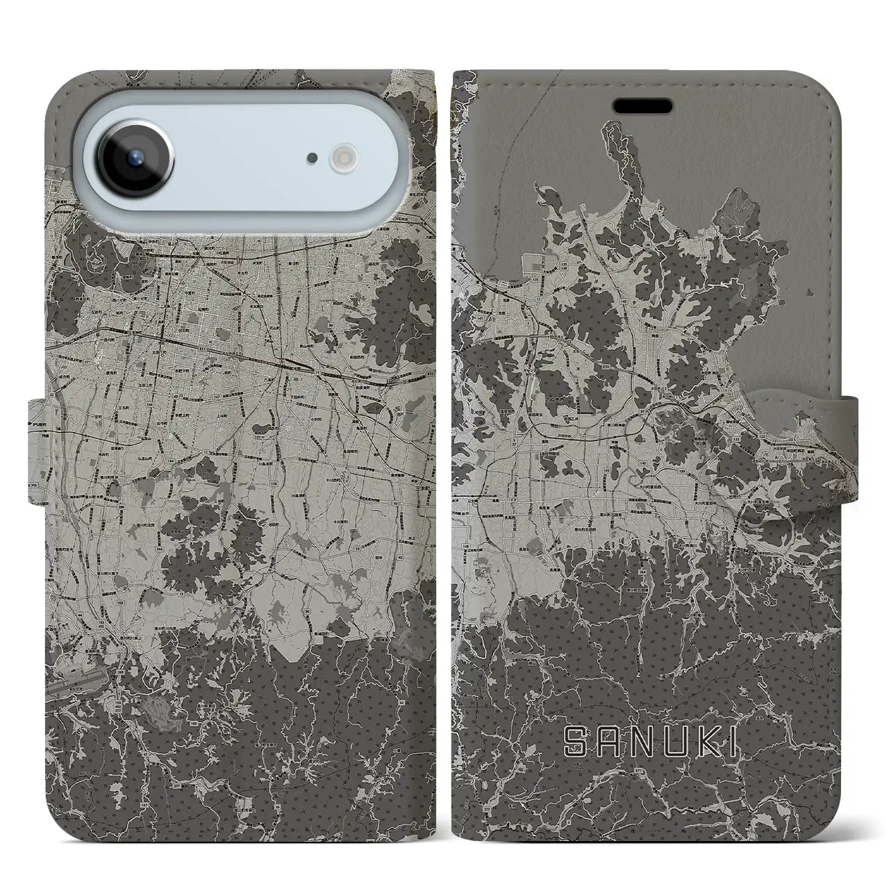 【さぬき（香川県）】地図柄iPhoneケース（手帳タイプ）