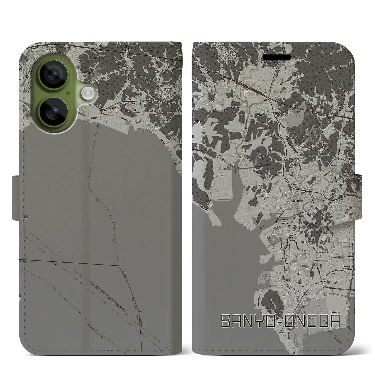 【山陽小野田（山口県）】地図柄iPhoneケース（手帳タイプ）