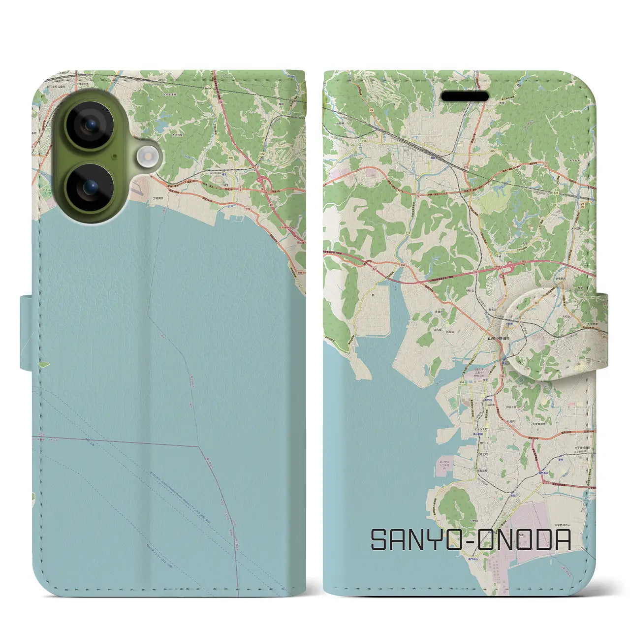 【山陽小野田（山口県）】地図柄iPhoneケース（手帳タイプ）