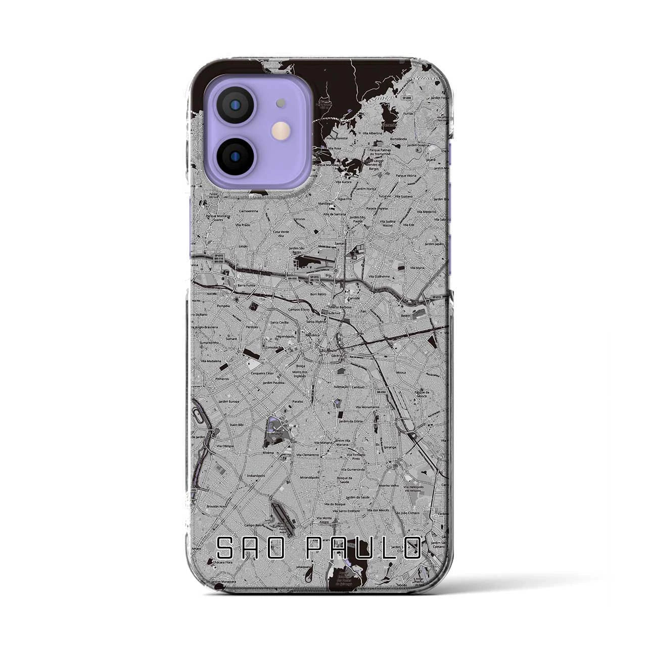 【サンパウロ（ブラジル）】地図柄iPhoneケース（クリアタイプ）