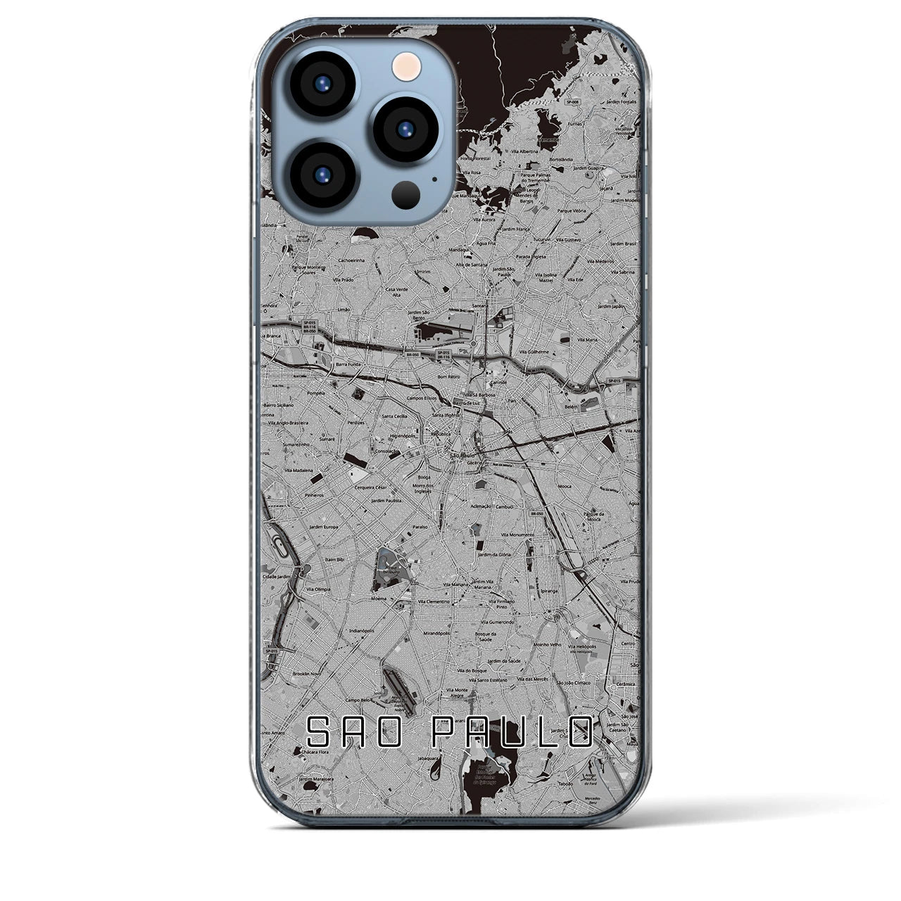 【サンパウロ（ブラジル）】地図柄iPhoneケース（クリアタイプ）