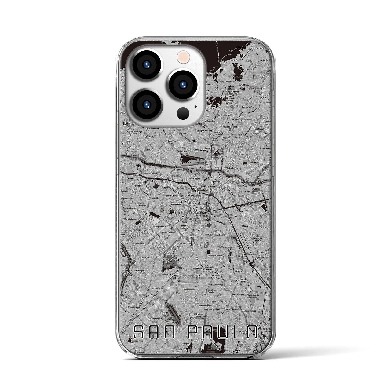 【サンパウロ（ブラジル）】地図柄iPhoneケース（クリアタイプ）