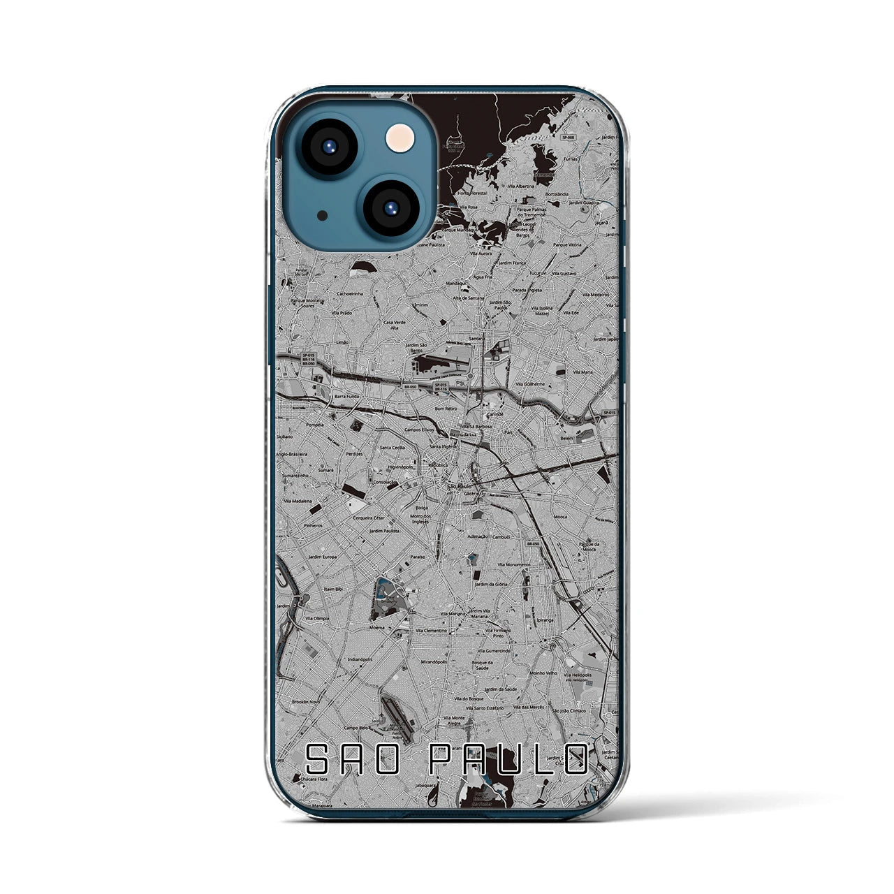 【サンパウロ（ブラジル）】地図柄iPhoneケース（クリアタイプ）