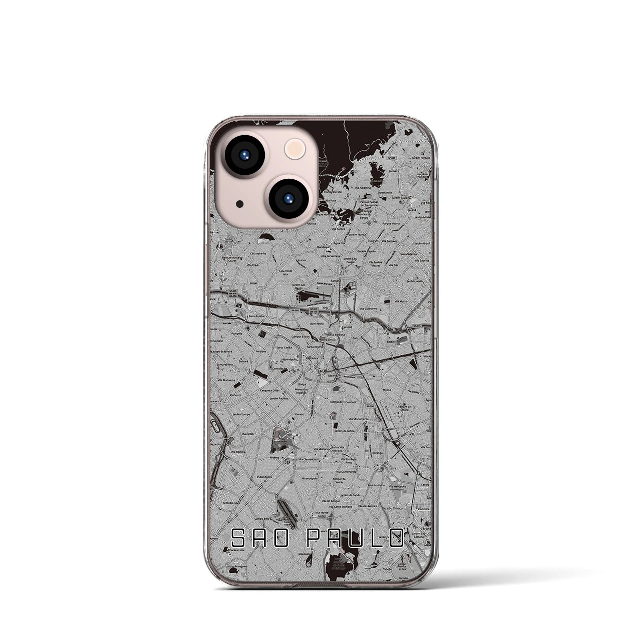 【サンパウロ（ブラジル）】地図柄iPhoneケース（クリアタイプ）