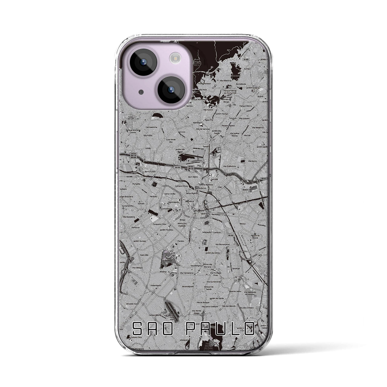 【サンパウロ（ブラジル）】地図柄iPhoneケース（クリアタイプ）