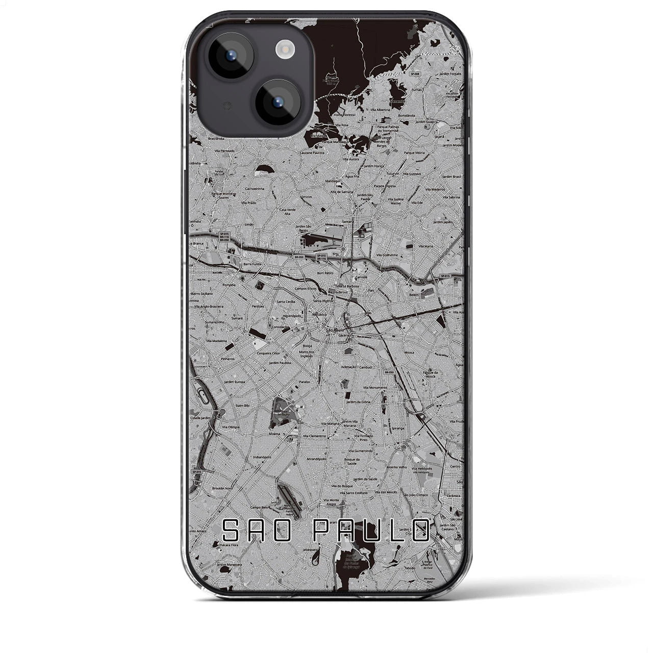 【サンパウロ（ブラジル）】地図柄iPhoneケース（クリアタイプ）