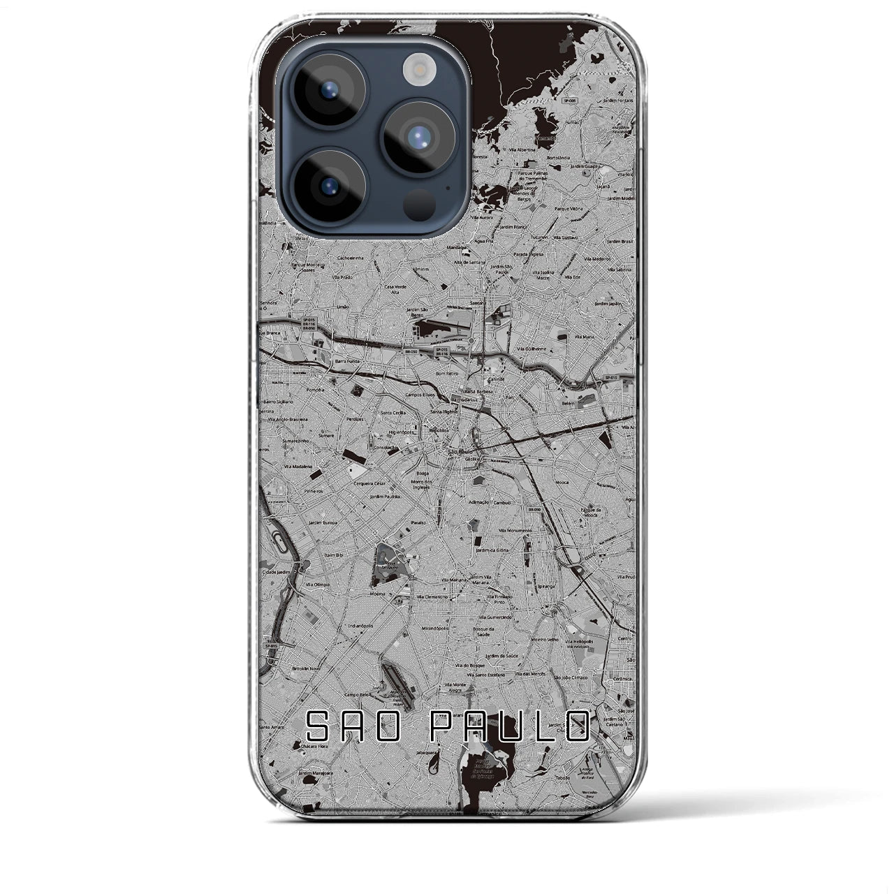 【サンパウロ（ブラジル）】地図柄iPhoneケース（クリアタイプ）