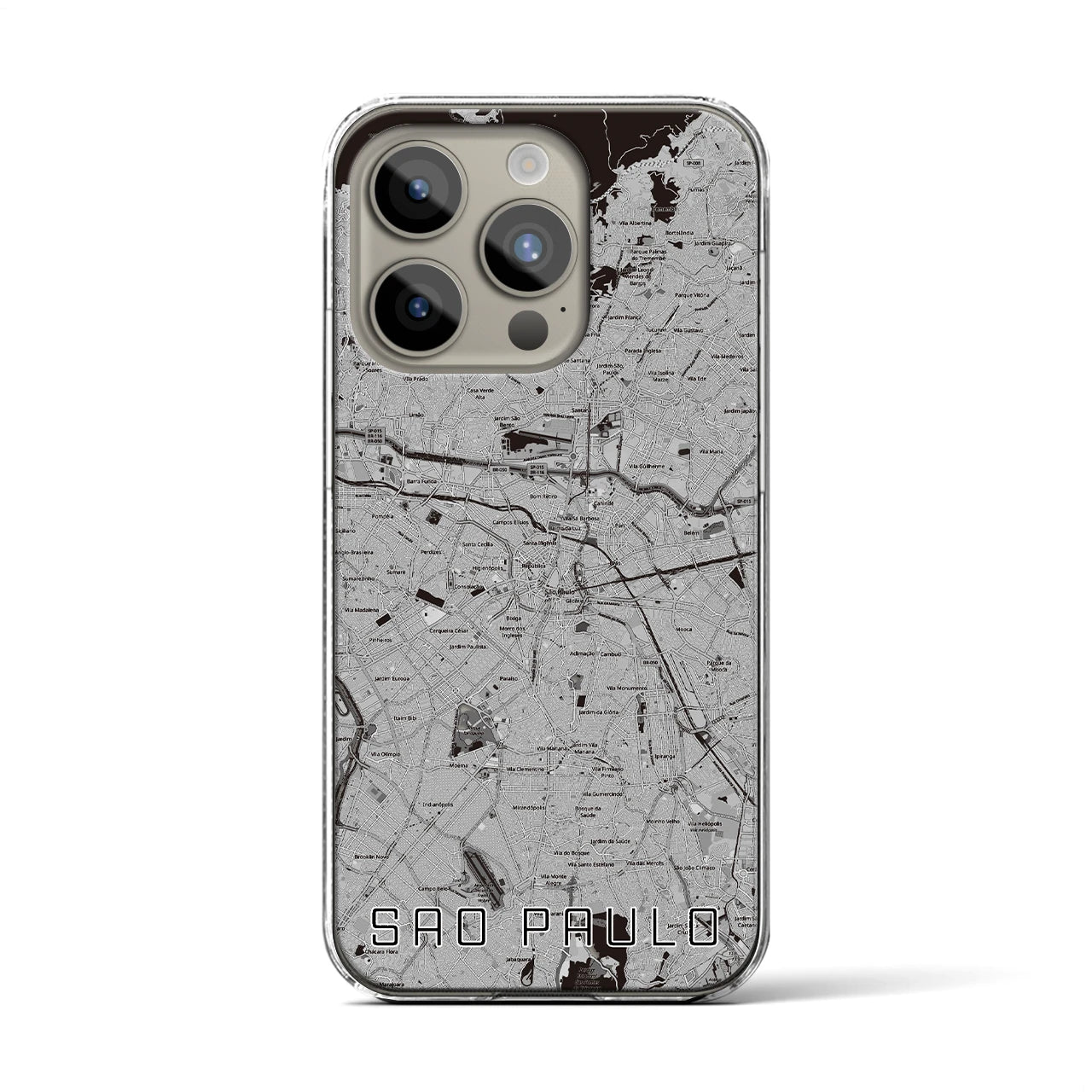【サンパウロ（ブラジル）】地図柄iPhoneケース（クリアタイプ）