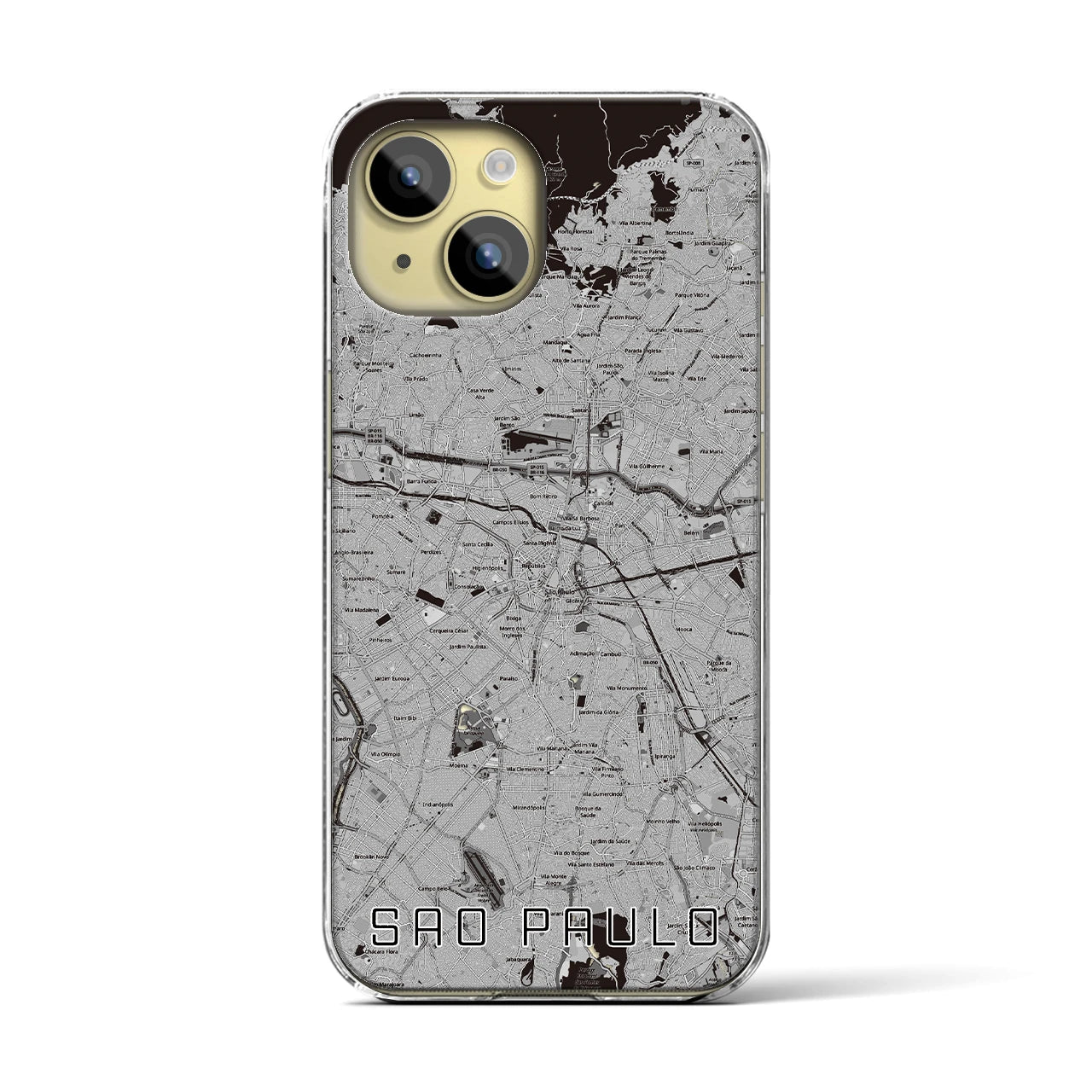 【サンパウロ（ブラジル）】地図柄iPhoneケース（クリアタイプ）