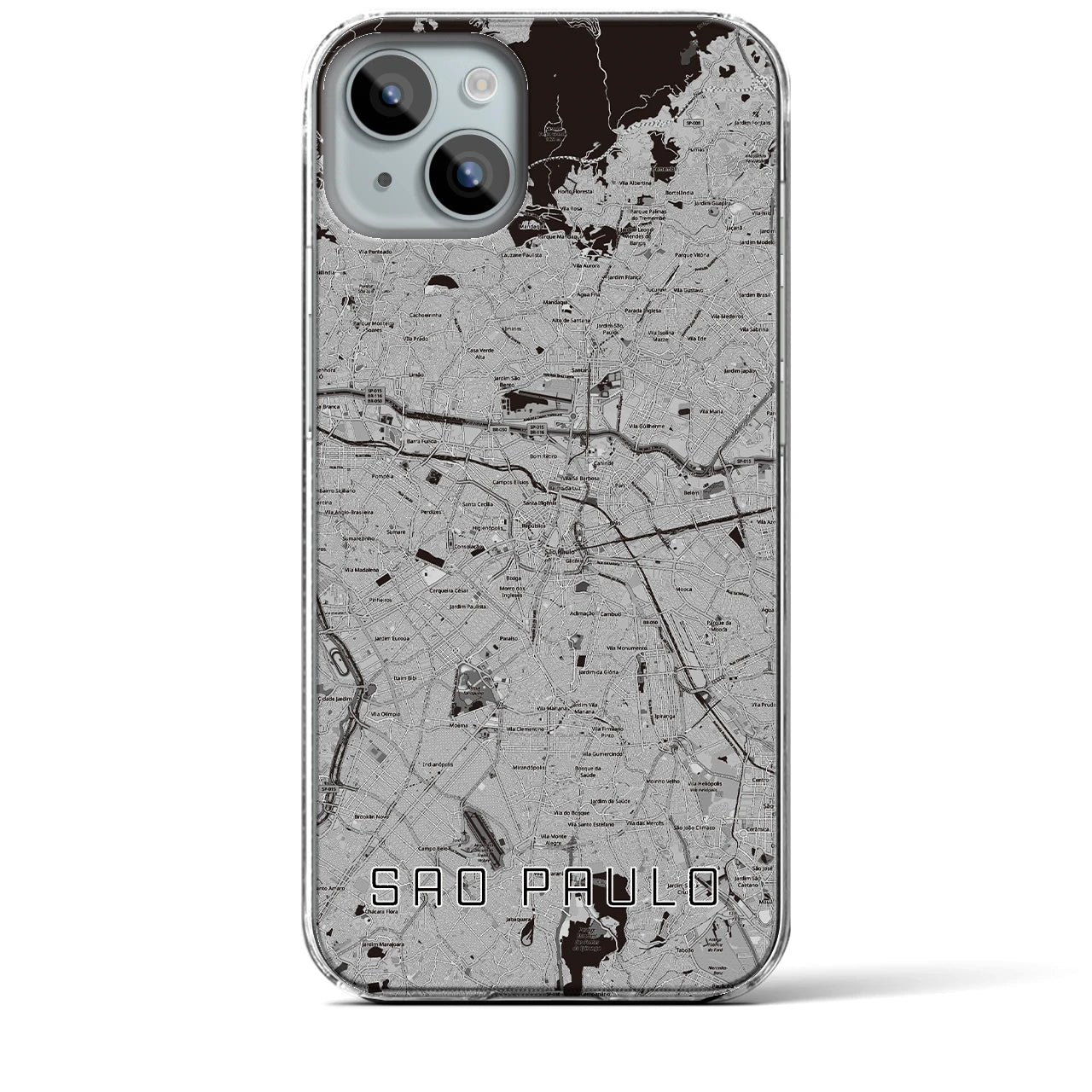 【サンパウロ（ブラジル）】地図柄iPhoneケース（クリアタイプ）
