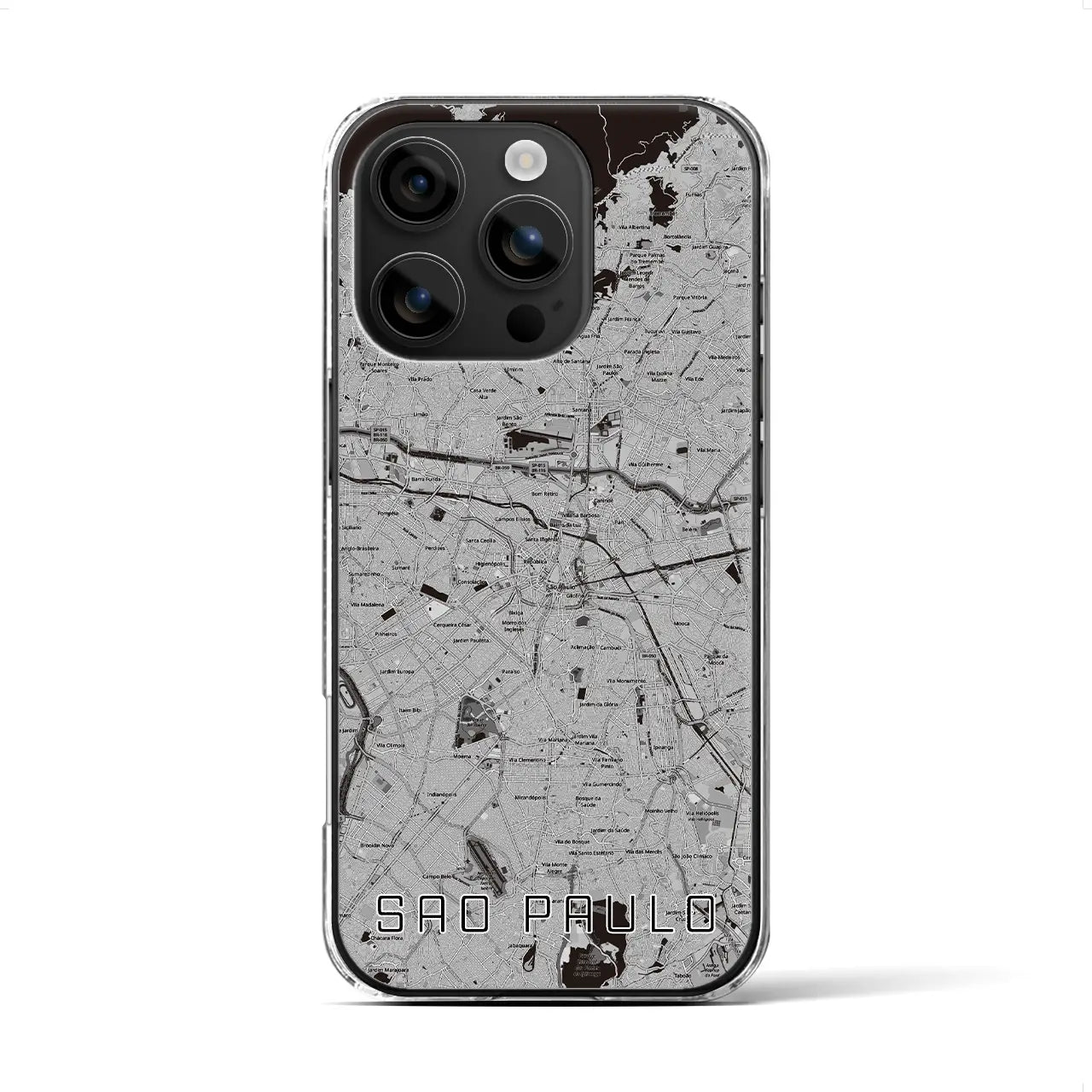【サンパウロ（ブラジル）】地図柄iPhoneケース（クリアタイプ）