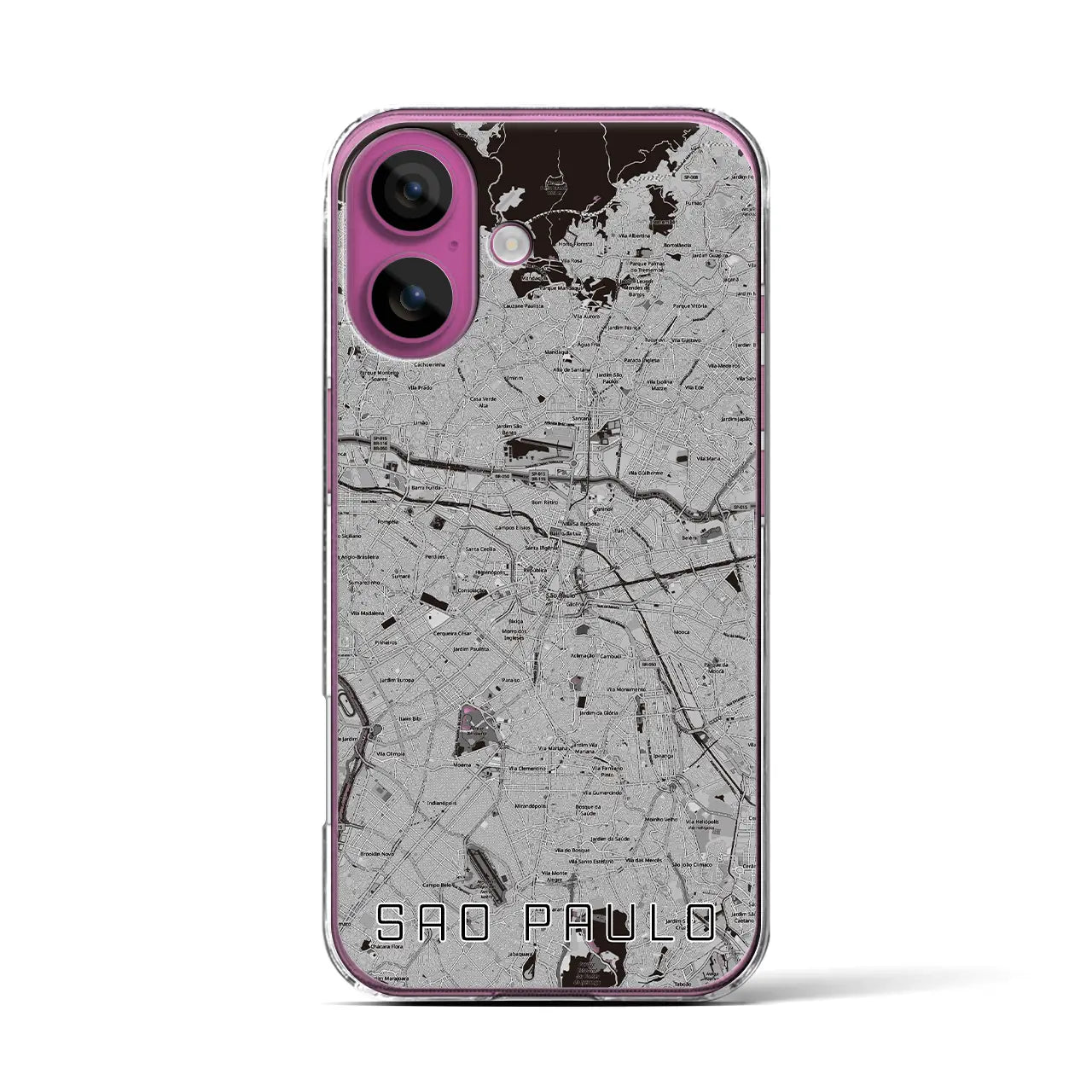 【サンパウロ（ブラジル）】地図柄iPhoneケース（クリアタイプ）