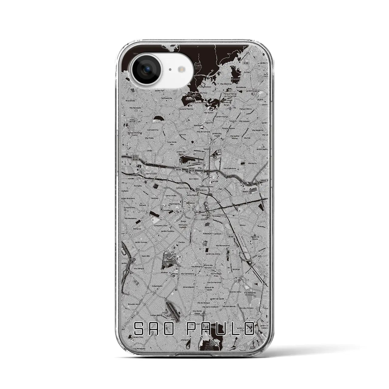 【サンパウロ（ブラジル）】地図柄iPhoneケース（クリアタイプ）