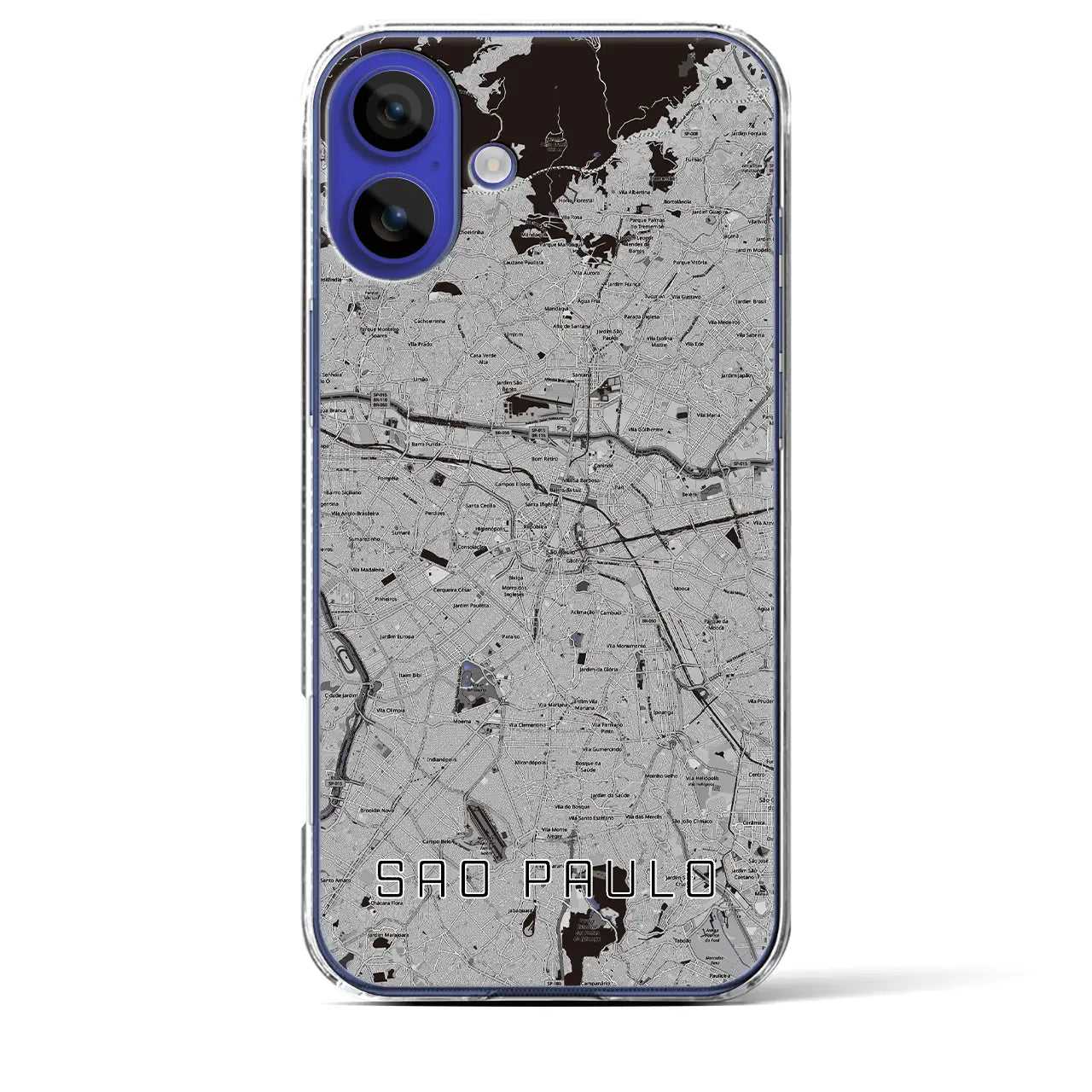 【サンパウロ（ブラジル）】地図柄iPhoneケース（クリアタイプ）